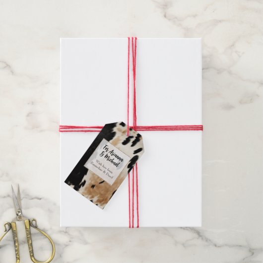 ウエスタンクリームブラウンコウィド ギフトタグ (より糸付き)