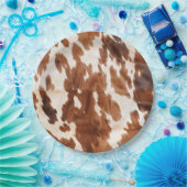 ウエスタンクリームブラウンコウィド ペーパープレート (パーティー)