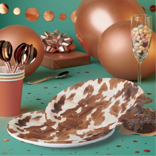 ウエスタンクリームブラウンコウィド ペーパープレート (複数)