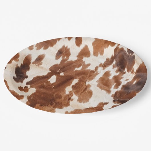 ウエスタンクリームブラウンコウィド ペーパープレート (アングル)