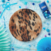 ウエスタンクリームブラウンコウィド ペーパープレート (パーティー)