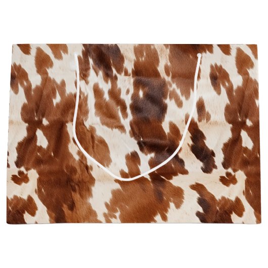 ウエスタンクリームブラウンコウィド ラージペーパーバッグ (正面)