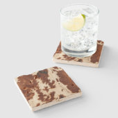 ウエスタンクリームブラウンブラックコウィド ストーンコースター (横)