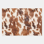 ウエスタンクリームブラウンブラックコウィド ラッピングペーパーシート (正面2)