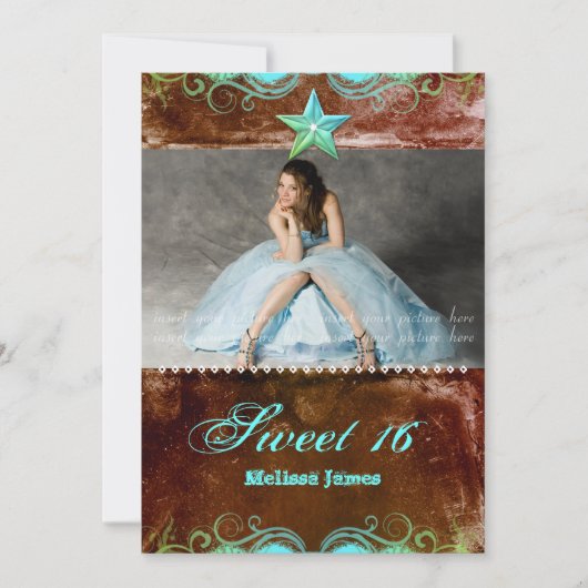 ウエスタングラッド招待状ブルーブラウンスター 招待状 (正面)