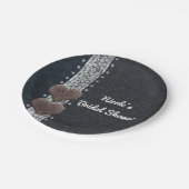 ウエスタングラムブラックレザー&ダイヤモンドきらきら光るパーティー ペーパープレート (アングル)