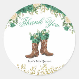 ウエスタングリーンハンターチャラMis Quinceステッカー ラウンドシール