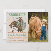 ウエスタンサドルを上げて誕生日に参加 招待状 (正面)