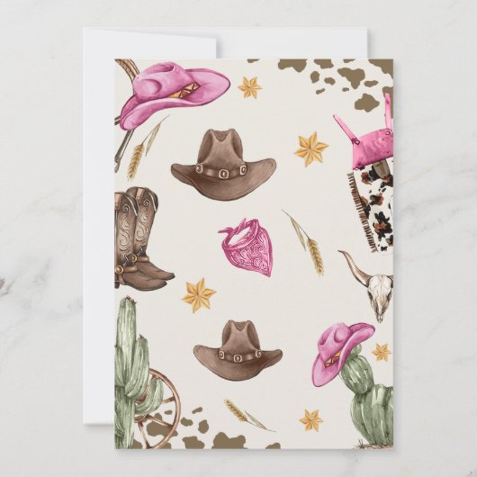 ウエスタンサドルを上げて誕生日に参加 招待状 (裏面)