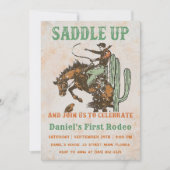 ウエスタンサドルを上げて誕生日に参加 招待状 (正面)