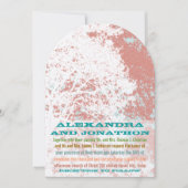 ウエスタンサドルフォレスト樺の木コーラルティール（緑がかった色）結婚ズ 招待状 (正面)