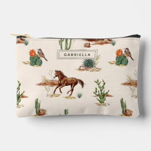 ウエスタンサボスデザートホース女性のカーボーイ パーソナライズされた アクセサリーポーチ
