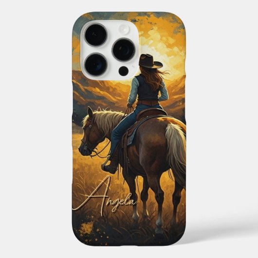 ウエスタンサンセットカウガールiPhone保護ケース Case-Mate iPhoneケース (裏面)