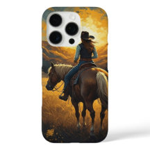 ウエスタンサンセットカウガールiPhone保護ケース
