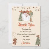 ウエスタンサンタクリスマスパーティーサンキューカード 招待状 (正面)