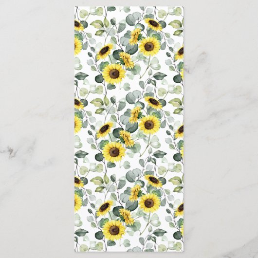 ウエスタンサンフラワーズグリーン結婚リーブライダルシャワー メニュー (裏面)