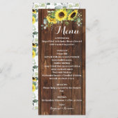 ウエスタンサンフラワーズグリーン結婚リーブライダルシャワー メニュー (正面/裏面)