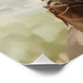 ウエスタンシルエット：女性のカーボーイウォールアート ポスター (コーナー)