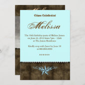 ウエスタンスイート16招待状ブルースターブラウン 招待状 (正面/裏面)