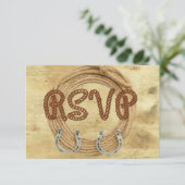 ウエスタンスタイルの結婚式招待状の返信 出欠カード (スタンド正面)