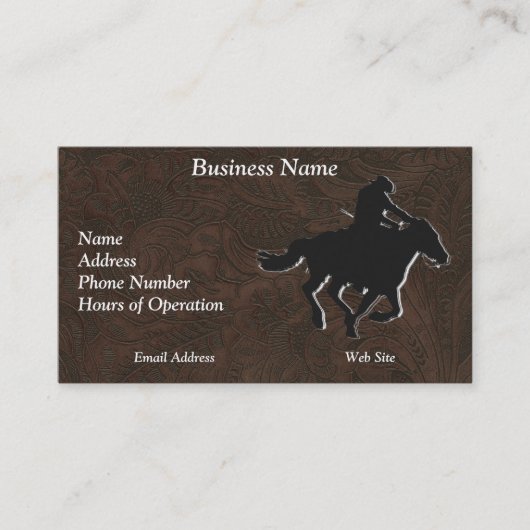 ウエスタンスタイルギャロピンホース&カウボーイ 名刺 (正面)