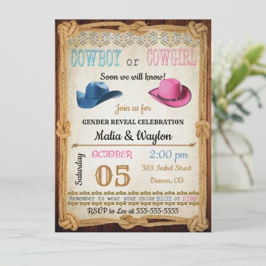 ウエスタンスタイルベビーリビールシャワー招待状 招待状 (スタンド正面)