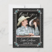 ウエスタンスタイル卒業写真サンキューカード サンキューカード (正面)