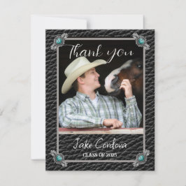 ウエスタンスタイル卒業写真サンキューカード サンキューカード