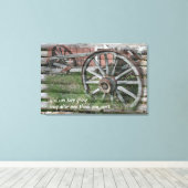 ウエスタンスタイル素朴ワゴンホイールキャンバス印刷 キャンバスプリント (インサイチュ (ウッドフロア))
