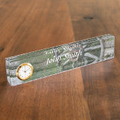 ウエスタンスタイル素朴ワゴンホイールデスク名プレート デスクネームプレート (側面)