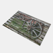 ウエスタンスタイル素朴ワゴンホイールドアマット ドアマット (アングル)