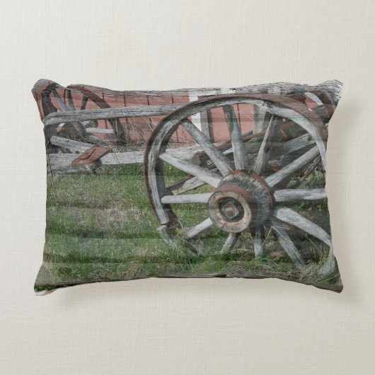 ウエスタンスタイル素朴ワゴンホイール装飾用クッション アクセントクッション (正面)