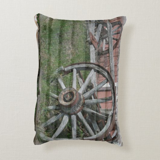 ウエスタンスタイル素朴ワゴンホイール装飾用クッション アクセントクッション (裏面(縦))