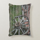 ウエスタンスタイル素朴ワゴンホイール装飾用クッション アクセントクッション (正面(垂直))