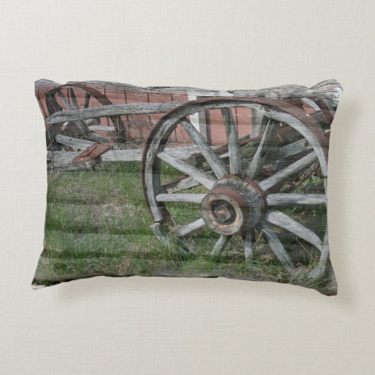 ウエスタンスタイル素朴ワゴンホイール装飾用クッション アクセントクッション (裏面)