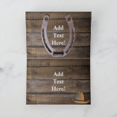 ウエスタンスタイル馬とカウボーイブーツノートカード ノートカード (内部)