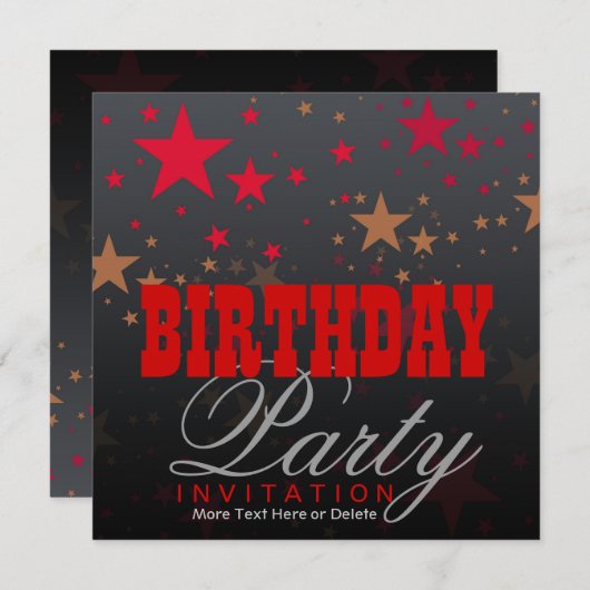 ウエスタンスターズパーティー誕生日招待状 招待状 (正面/裏面)