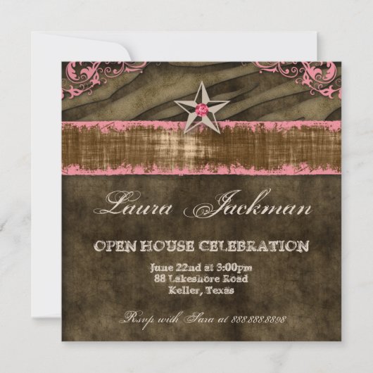 ウエスタンスターフォトカードコーラルグラードゼブラスエード2 招待状 (正面)