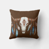 ウエスタンステアスカルと羽 クッション (裏面)