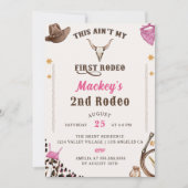 ウエスタンセカンド誕生日セカンドロデオカウボ素朴ボーイ 招待状 (正面)