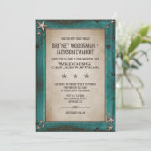 ウエスタンターコイズバーンウッド結婚式招待状 招待状 (スタンド正面)