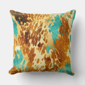 ウエスタンターコイズブラウンクリームコウィド クッション (正面)