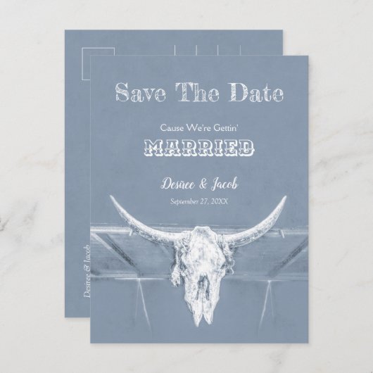 ウエスタンダスティブルーホワイト素朴動揺してヴィンテージ ポストカード (正面/裏面)