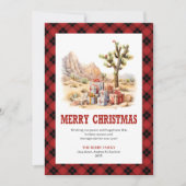 ウエスタンチックなクリスマスカード 赤黒の牧場スタイル シーズンカード (正面)