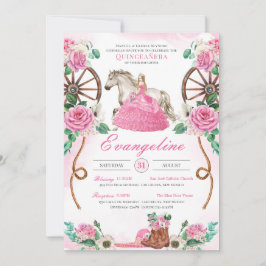 ウエスタンチャラピンクローズ素朴フローラキンセアニラ 招待状