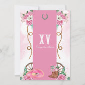 ウエスタンチャラピンクローズ素朴フローラキンセアニラ 招待状 (裏面)