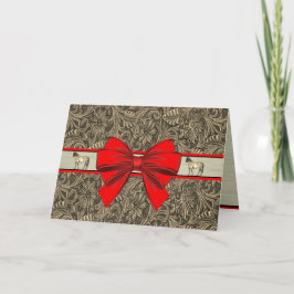 ウエスタンツフェイクールレザープリントクリスマス カード