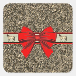 ウエスタンツフェイクールレザープリント スクエアシール