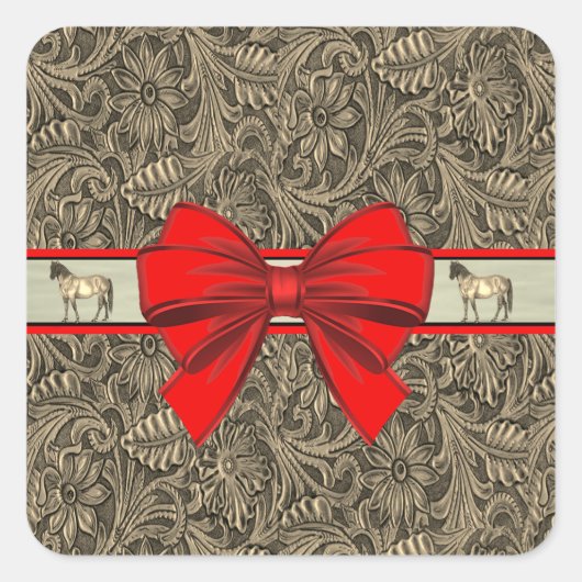 ウエスタンツフェイクールレザープリント スクエアシール (正面)