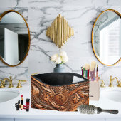 ウエスタンツードレザープリントカスタムイニシャル アクセサリーポーチ